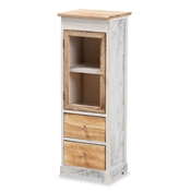 Baxton Studio Dannah Classic and Traditional Two-Tone Oak Brown and White Finished Wood 2-Drawer Storage Cabinet Baxton Studio restaurant furniture, hotel furniture, commercial furniture, wholesale living room furniture, wholesale storage cabinet, classic storage cabinet